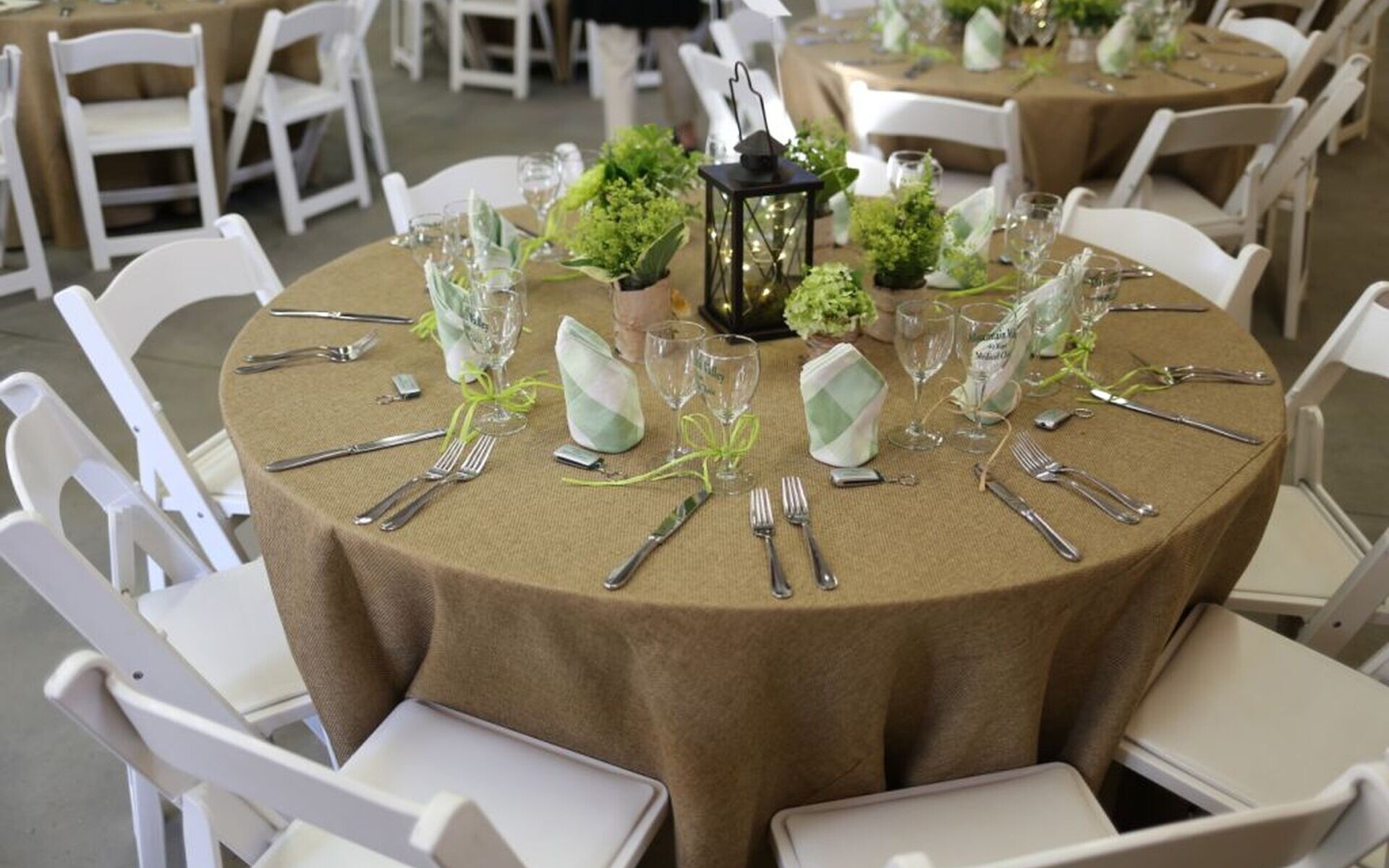 Green & White Plaid Damask Print