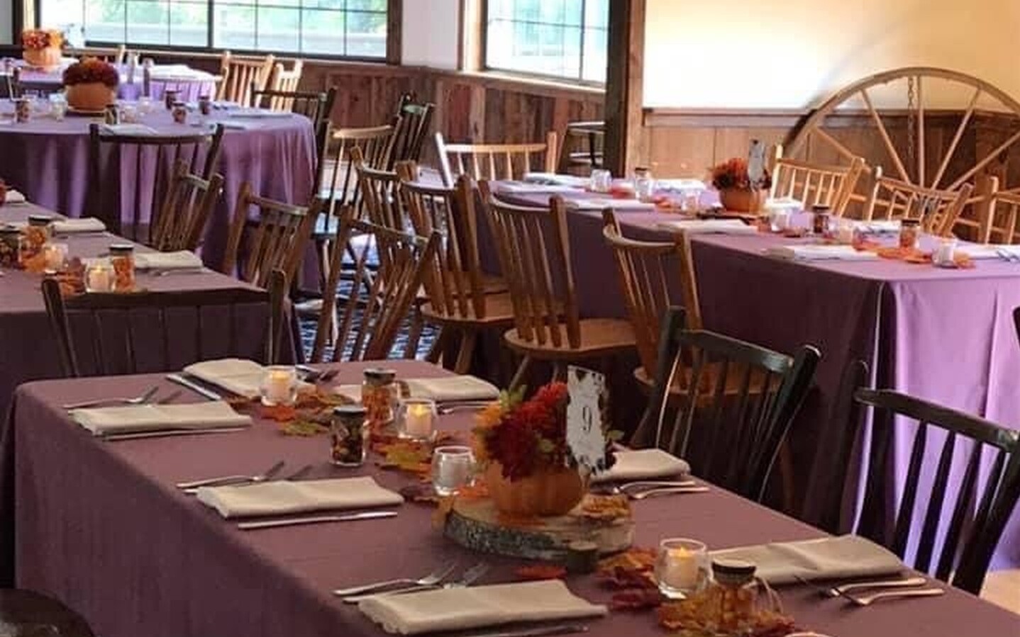 plum colored fall tablecloths