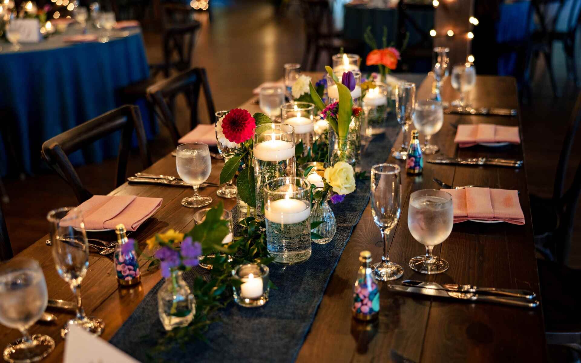 slate faux burlap table runner