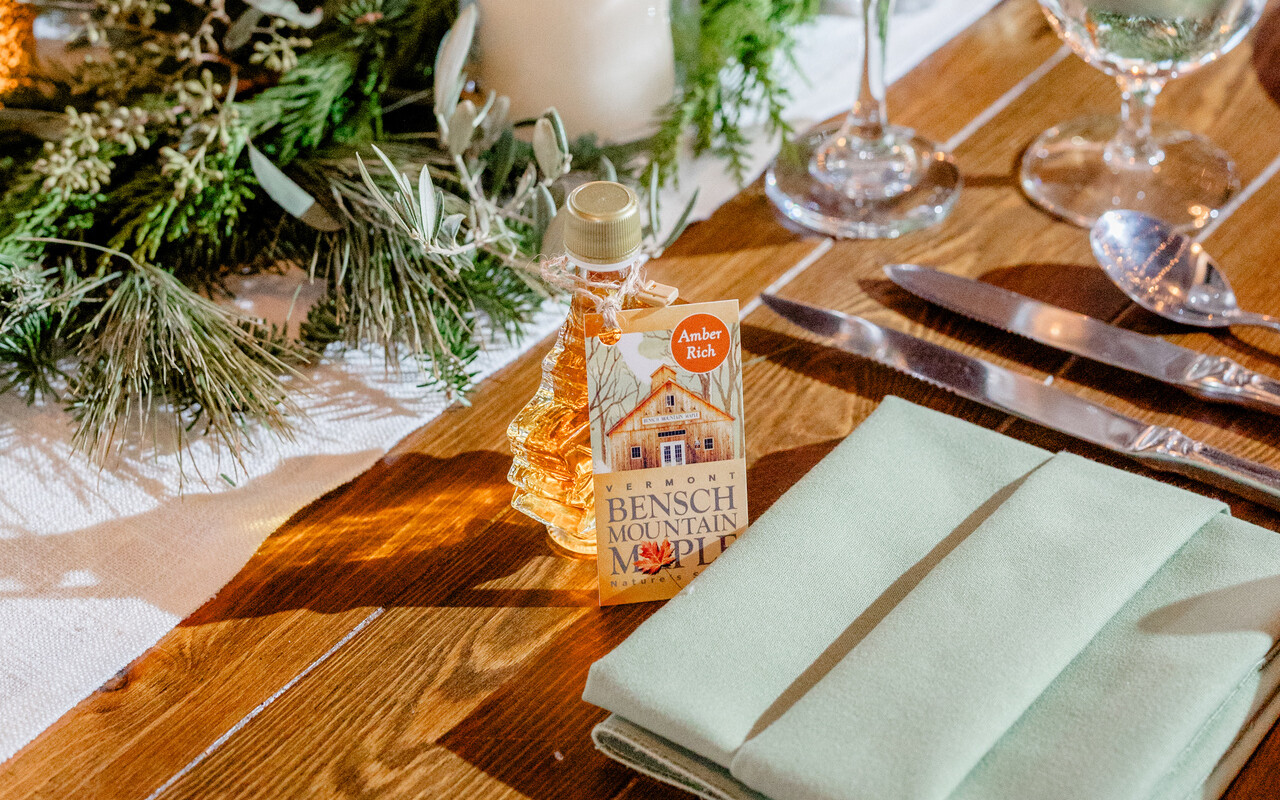 Celedon Green Napkin with VT Maple Syrup