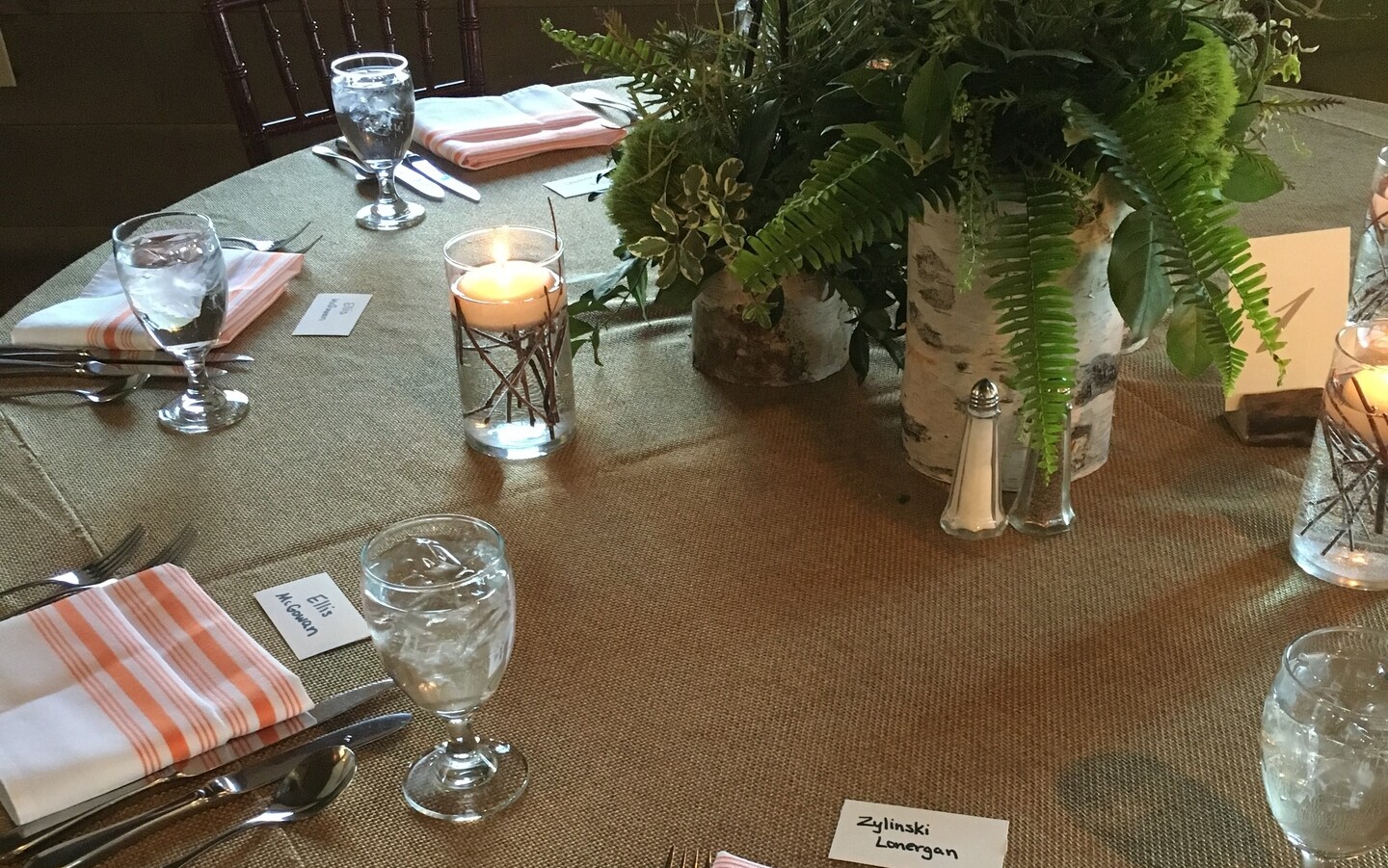 Orange Striped Bistro Napkin