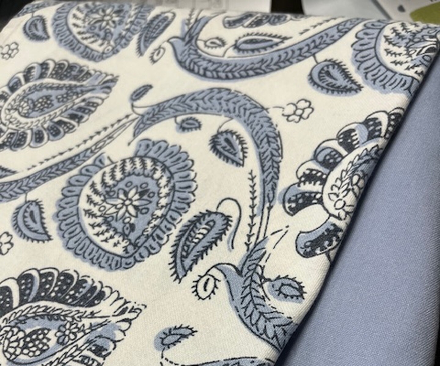 Off-white blue paisley