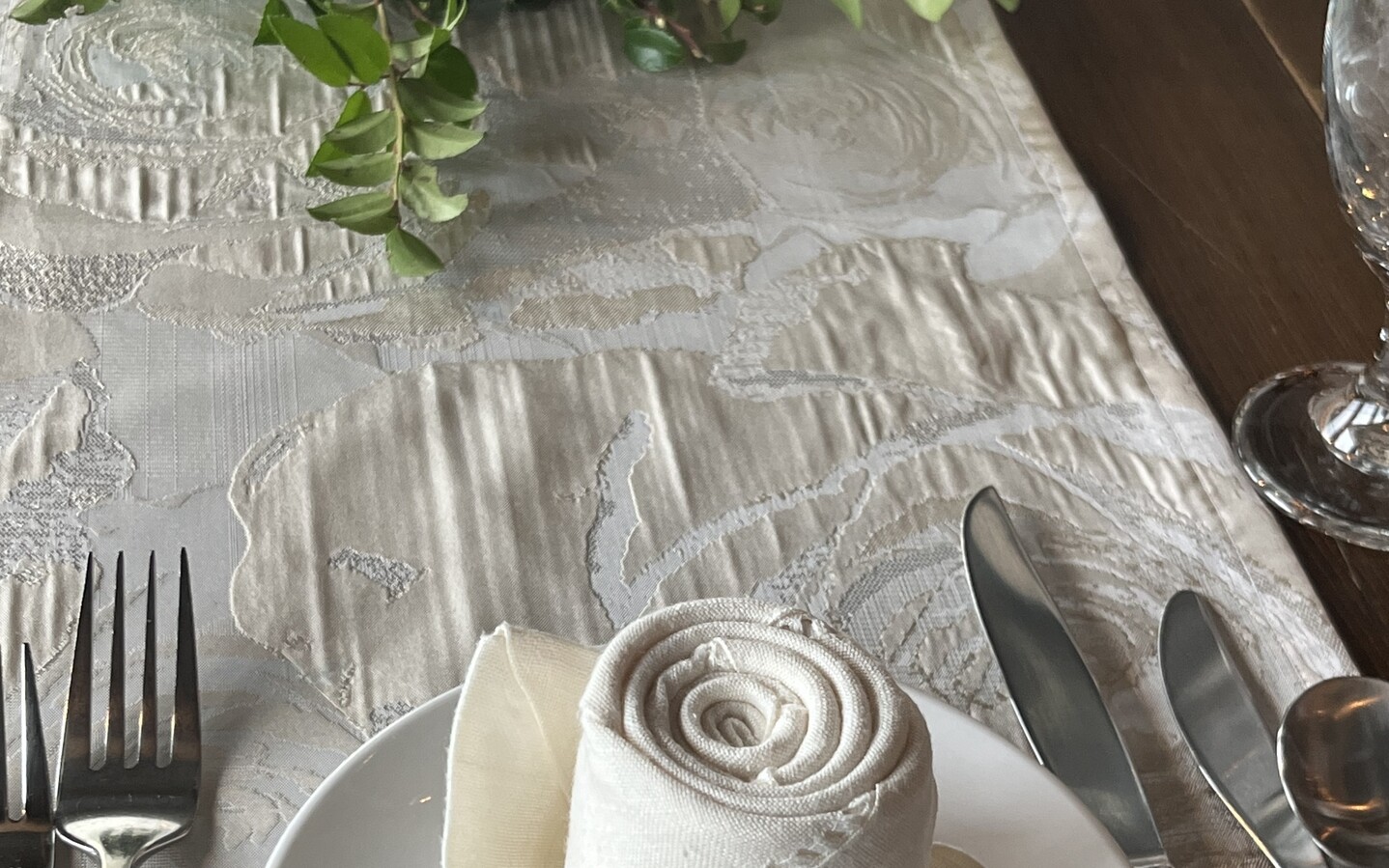 Champagne Rosey Faux Silk