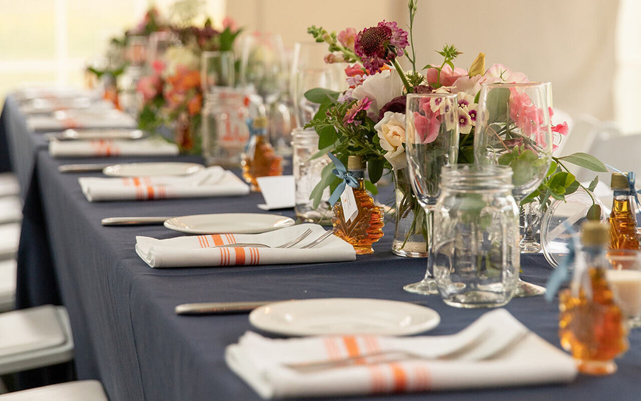 Orange Striped Bistro Napkin